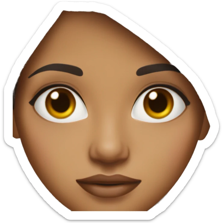 Beautiful Mixed woman with full lips , hazel eyes , and long dark brown hair sticker