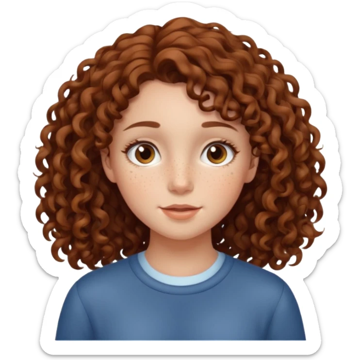 fun cute loud popular pretty girl modest curly brown hair sticker