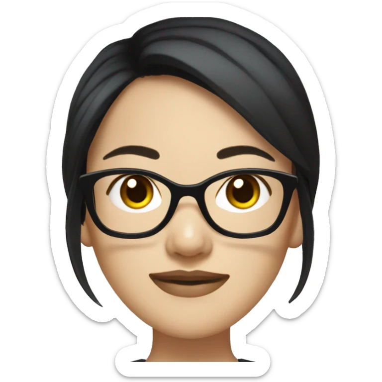 Whitney Lau, dark hair, chinese, woman, wearing glasses sticker