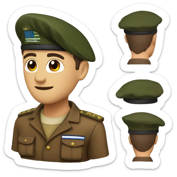 A brown military beret of the idf and make only the beret sticker
