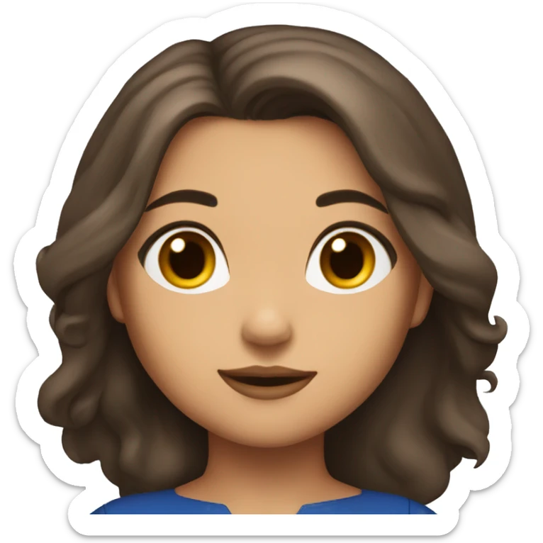 Brune girl with long hair a superwoman costume sticker