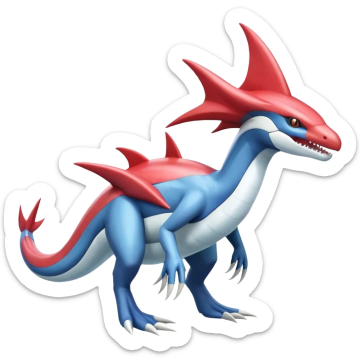 Milotic-Latias-Kyurem-Garchomp-Fakémon-hybrid-creature (full body)  sticker