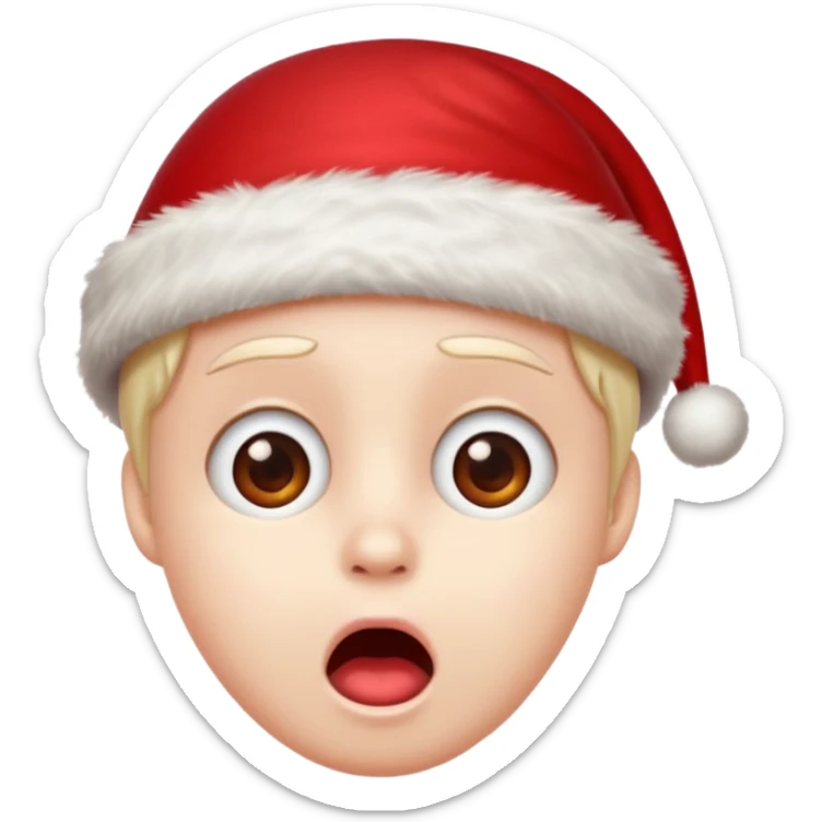  Add a Christmas hat 🎅 to the shocked emoji 😨 to give it a festive touch! sticker