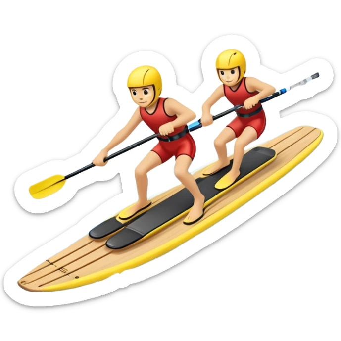 A pair of water skis in close-up glide through the water without a human sticker