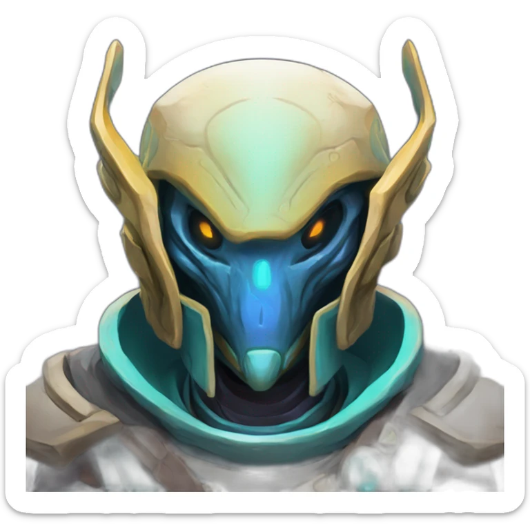 alien cleric futuristic roguelike rpg style inspired by slay the spire sticker
