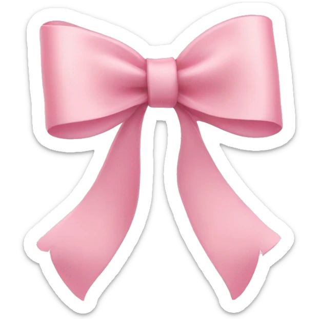 light pink ribbon bow sticker