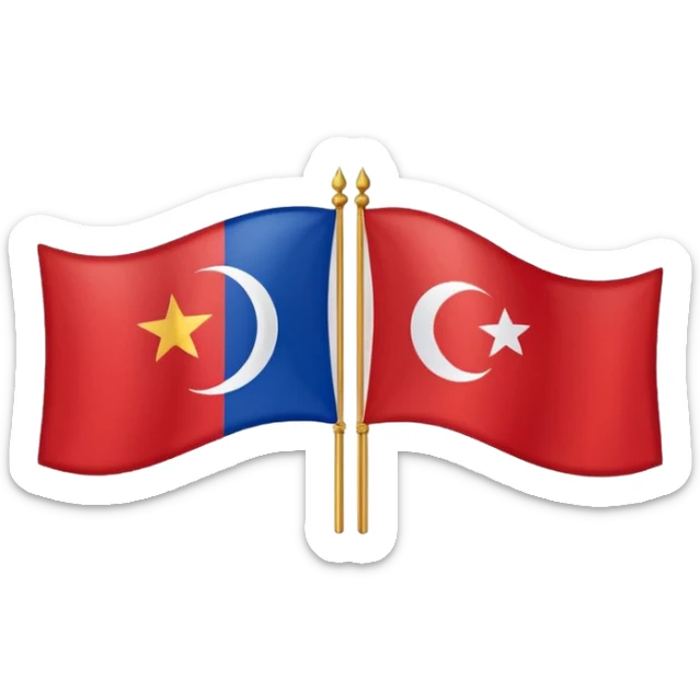 Emoji of half flag of philippines and turkey sticker
