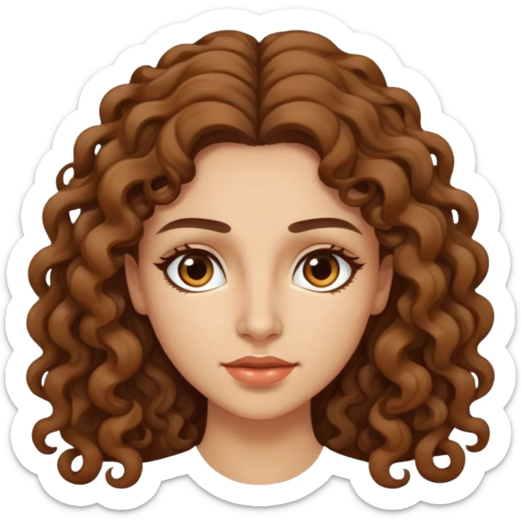 attractive Greek woman with long curly hair and light skin sticker