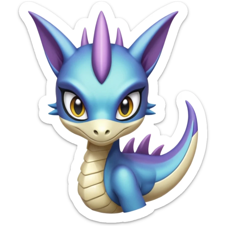 Badass edgy cool realistic Meloetta-Sergal-Cresselia-Palkia-Spyro-Fakémon-creature-hybrid sticker