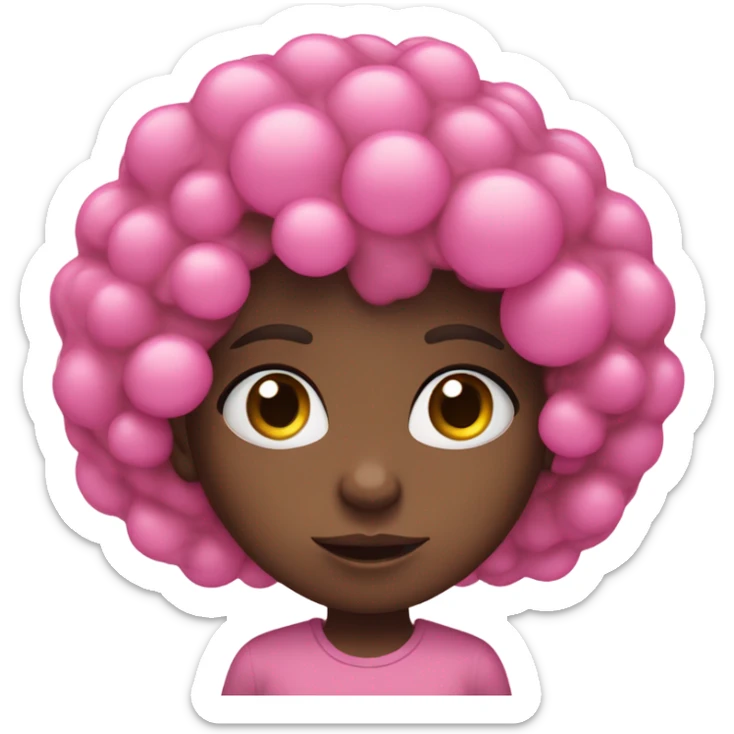 Black girl with curly hair Blowing a gum bubble with eyes crossed sticker