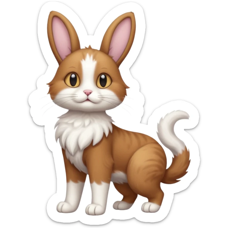 Long Nose Breed Dog. Rabbit Ears. Cat Arms Legs Torso Tail Anthropomorphic Fusion Hybrid (Character OC) sticker