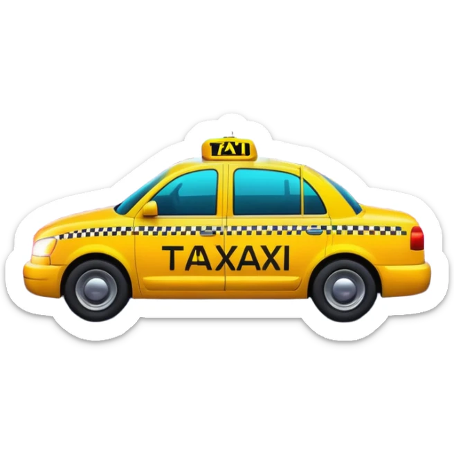a neon taxi driving in a neon citya neon taxi driving in a neon city sticker