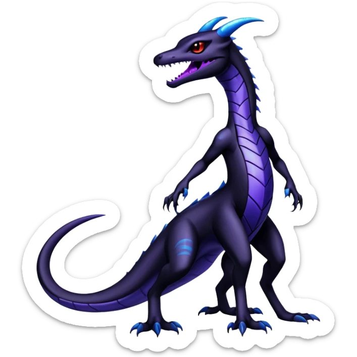 Shiny gothic Salazzle-Salandit-Umbreon-Fakémon-hybrid-creature (full body) 4 legs sticker