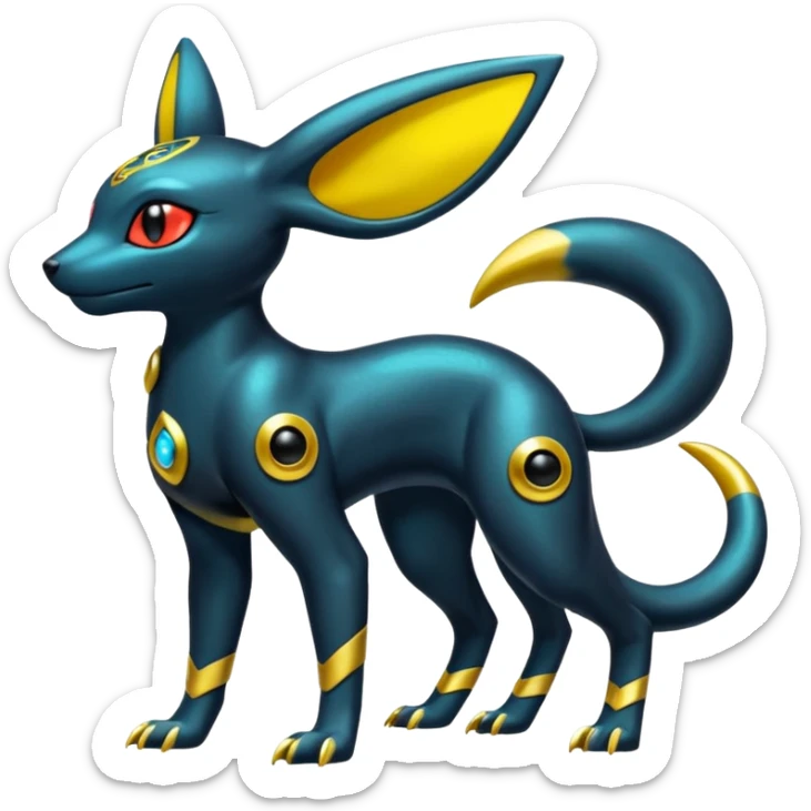 Shiny Aural Umbreon-Amaura-Salandit-Fakémon-fusion (full body) sticker