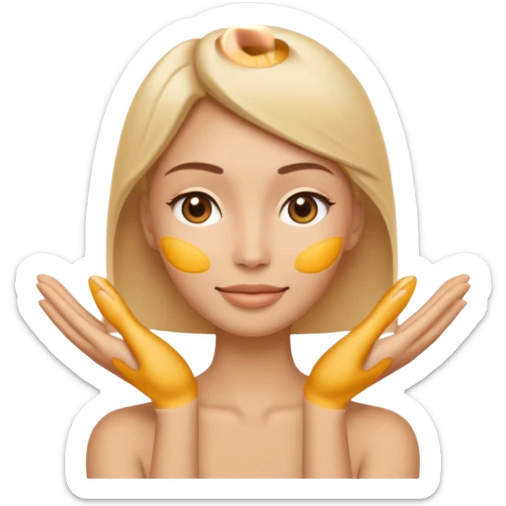 Minimal wellness-style emoji showing skin tightening, a hand gently lifting and supporting facial skin upward, subtle lifting gesture, smooth contours, natural and calm look, non-medical, non-cosmetic, no makeup, no injections, no surgery, clean, modern, trustworthy wellness aesthetic sticker