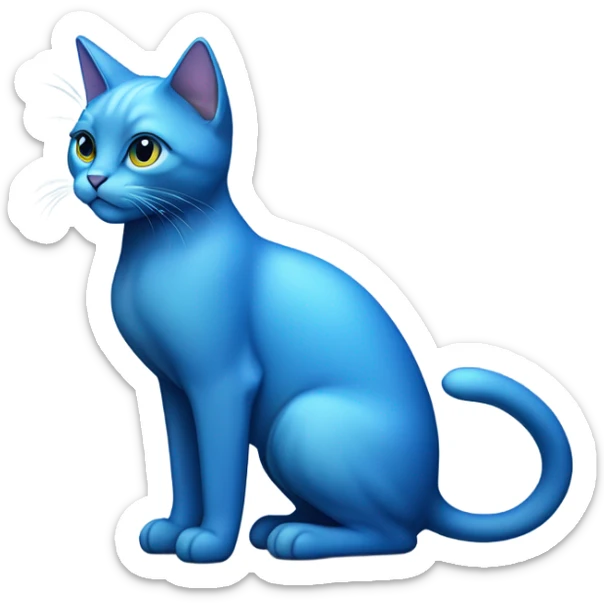 blue cat sticker