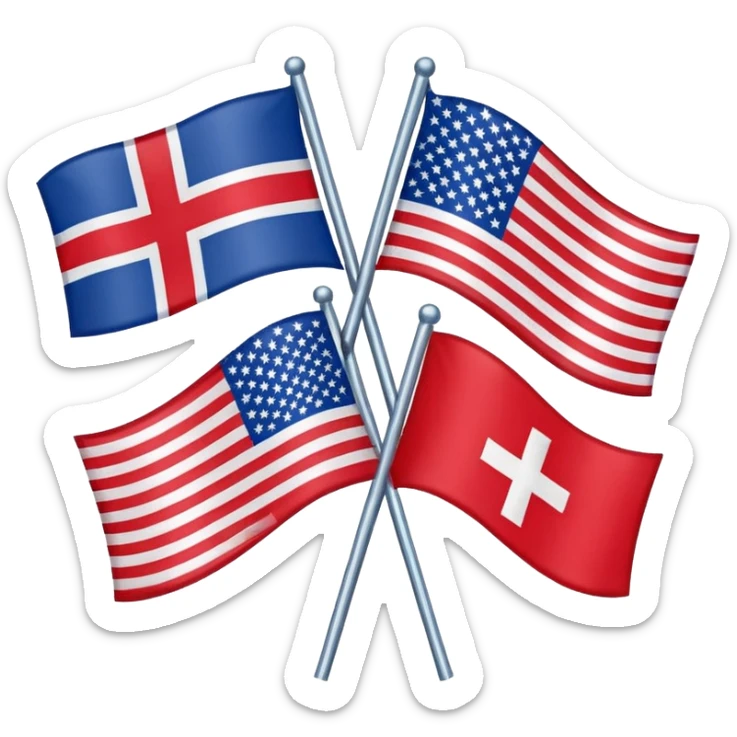 flag design combining elements of the Georgian flag and the United States flag sticker