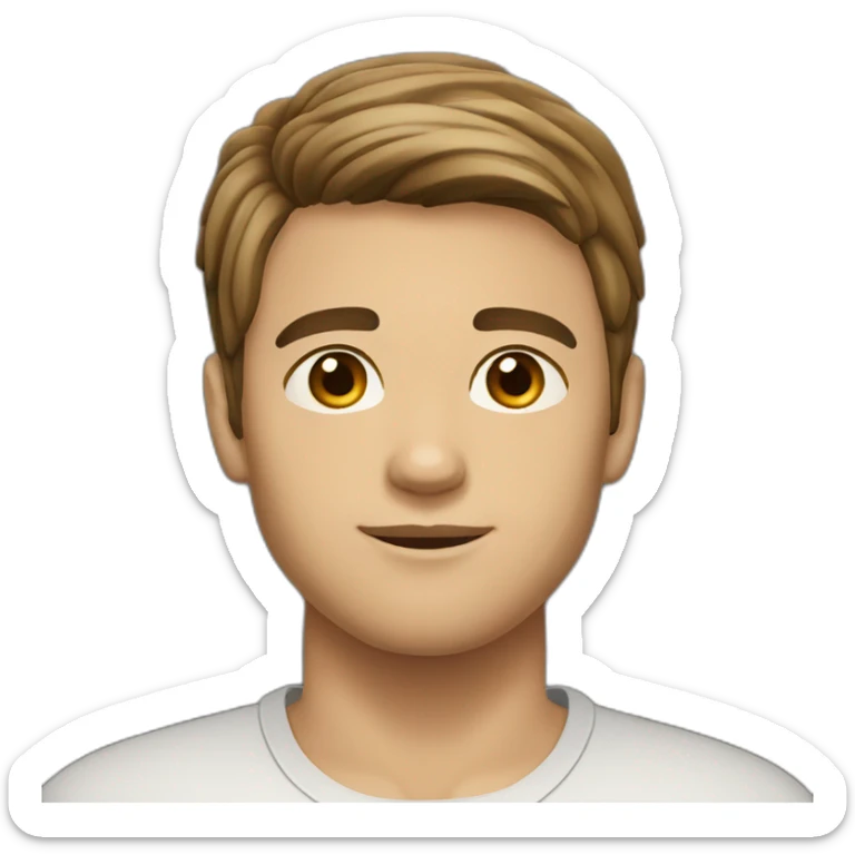 Young man with short brown hair, brown eyes and light skin. A light beard but no mustache. sticker