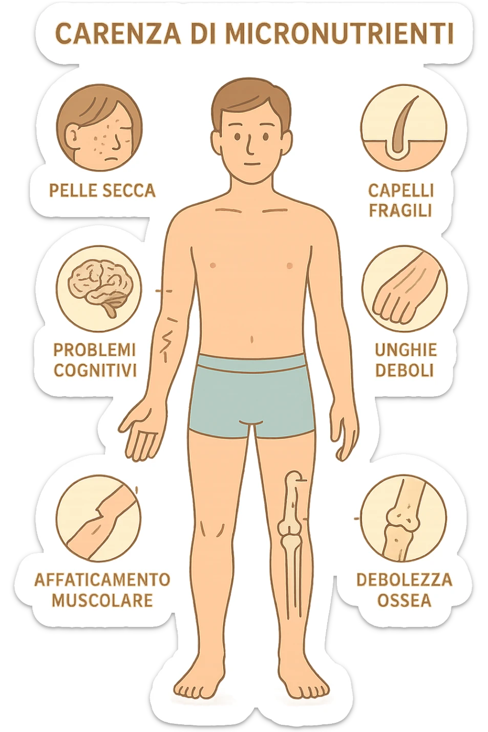 corpo umano in carenza di micronutrienti in italiano sticker