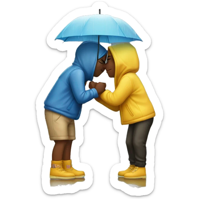 me and my bestfriend kissing in the rain  sticker