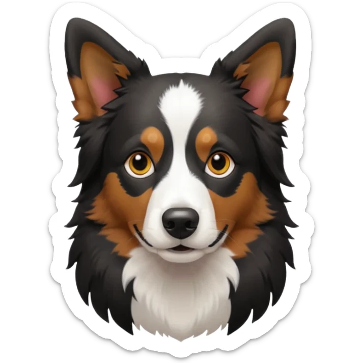 Colorful Border collie Dog, Border collie Portrait, Dog Sticker Clip art sticker