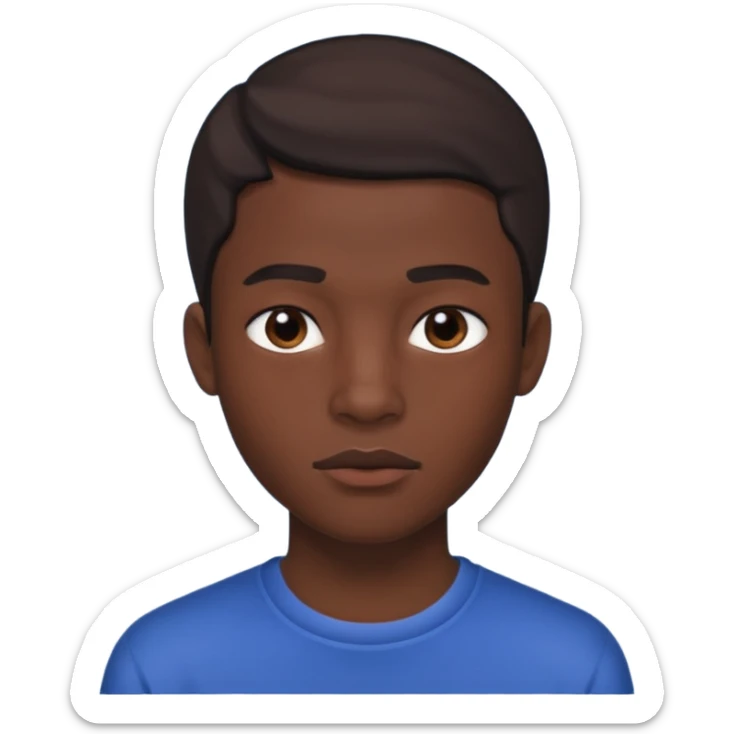 Une homme de 17 ans il a la peau noir foncé , des lèvres pulpeuses et un regard nonchalant sticker