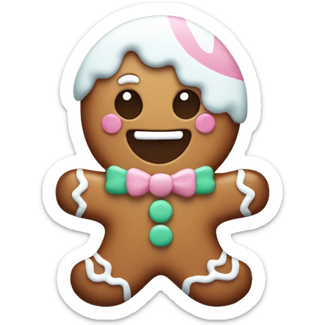 Pastel gingerbread man sticker
