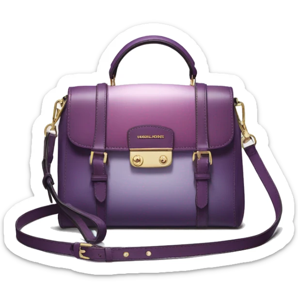 Realistic isolated lavender to dark plum ombre Michael Kors satchel purse.  sticker