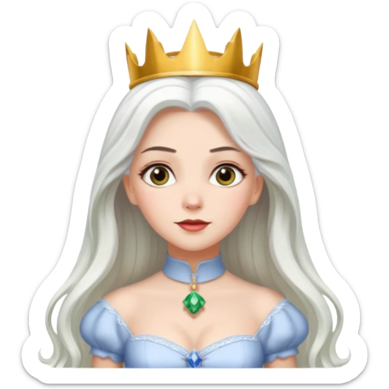 Good Witch of the North from the Wizard of Oz with long white hair, white outfit sticker