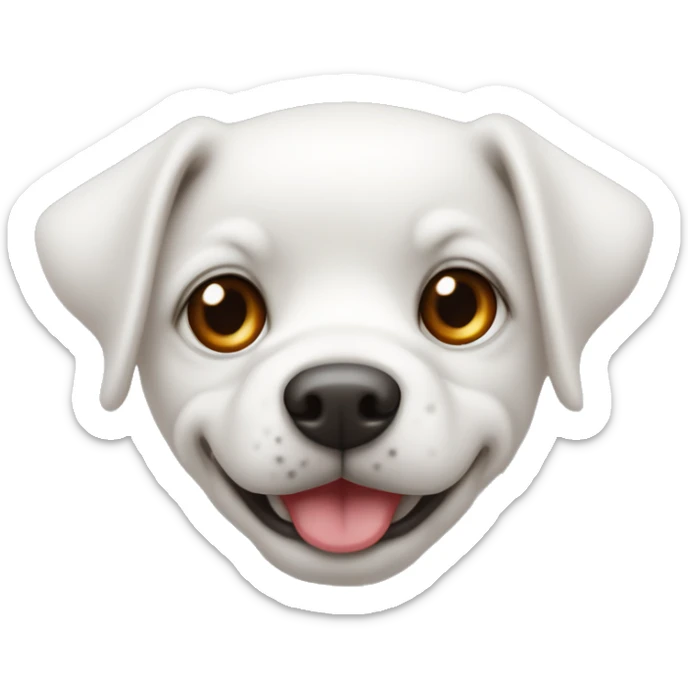 Un cane di piccole dimensioni bianco con gli occhi rossi che sbava sticker