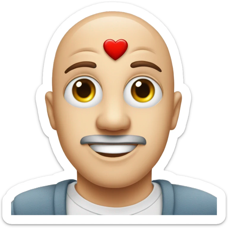 Normal heart eye emoji with a sign saying I love my man sticker