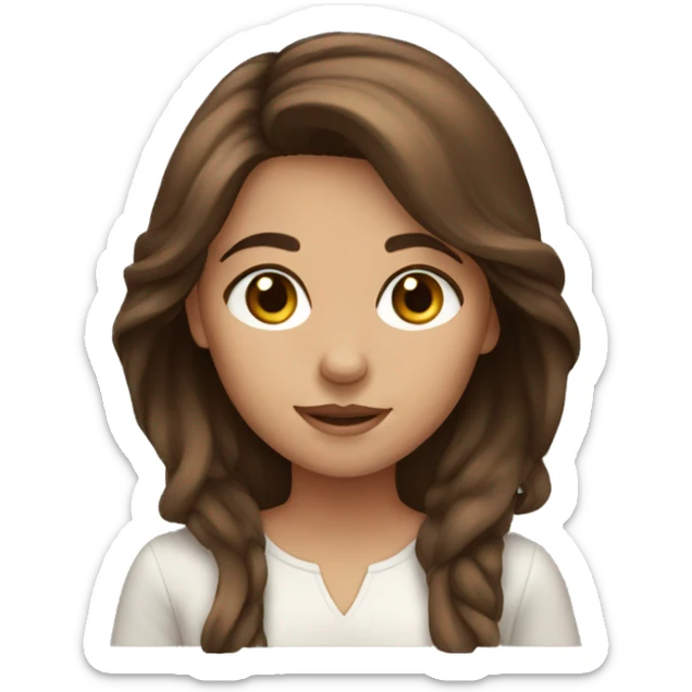 Brown hair girl sticker