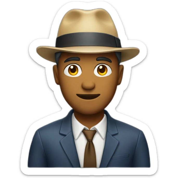 Man with hat on sticker