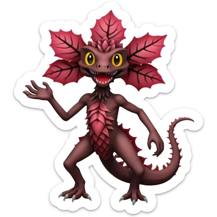 quiero q mi emoji se parez ca a un demogorgon de stranger things pero q no sea un dragon no dragon!!!!!!!!!!! sticker