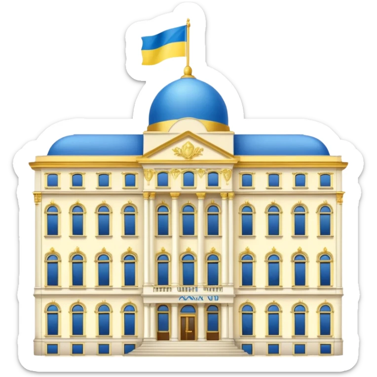 make the png emoji of Ukraine president's office building sticker