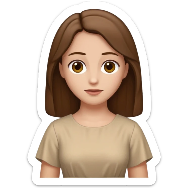 fullbody Lazarus's sister, Jesus's friend, brown hair, beige dress, normal emoji style, different pose sticker