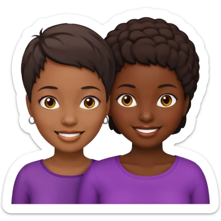 Ma meilleur amie et moi (femme) africaine cheveux court sticker