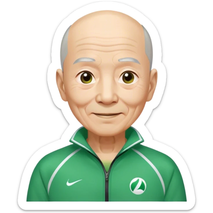 Oh Il-nam:  Age: 70s
Appearance: A frail old man with short gray bald hair, deep wrinkles, and a kind-looking smile.
Outfit: Green player tracksuit  sticker