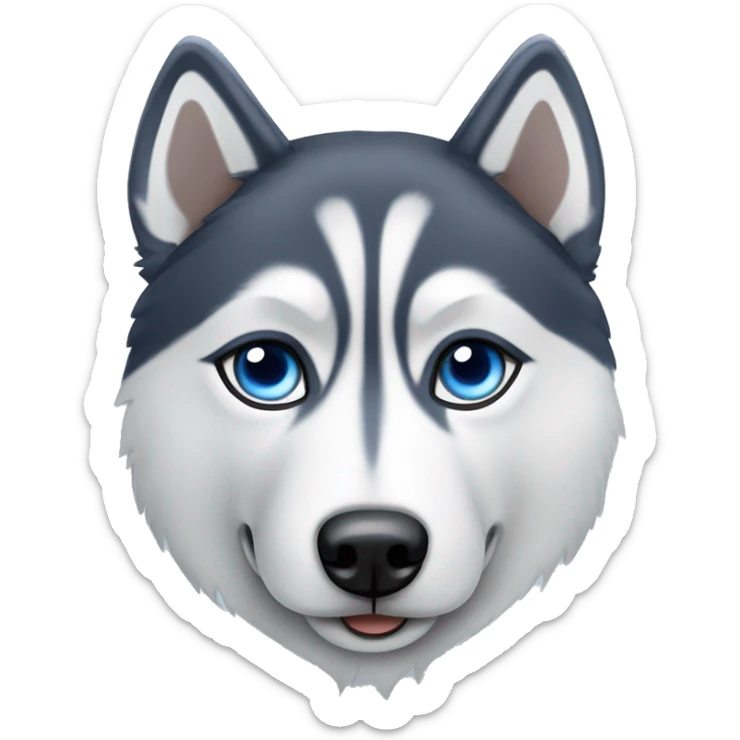 husky siberiano con ojos de color azul y con mancha de 3 hojas en la frente sticker