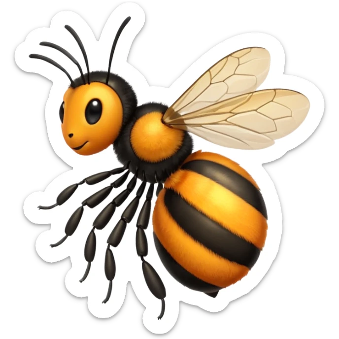Lebah dadanya warna orange dan ekornya warna hitam  sticker