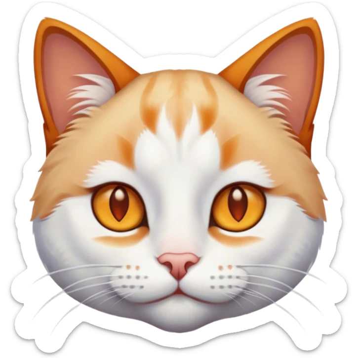 White cat with Amber-coloured eyes and ginger-fur upper part of his head (just above the eyebrows) sticker