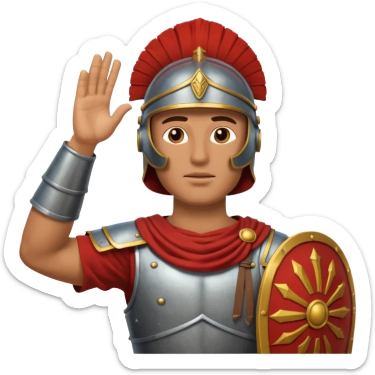 an ancient roman republic soldier doing the iconic ancient roman salute sticker