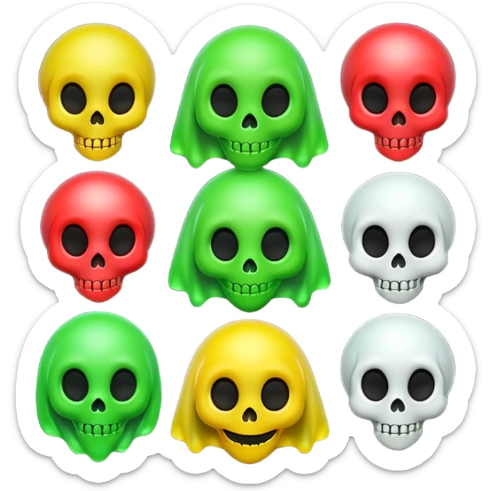 alien emoji ghost emoji skull emoji wet rose emoji laughing emoji sticker