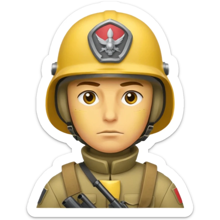 Soldier just face no body generic yellow skin with a gunner helmet that has NO FUCKING ISIGNIA sticker