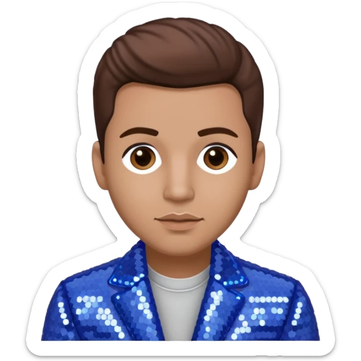 Mark Calderon, R&B Singer (b. 1970) from Color Me Badd with brown hair, periwinkle sequin outfit sticker