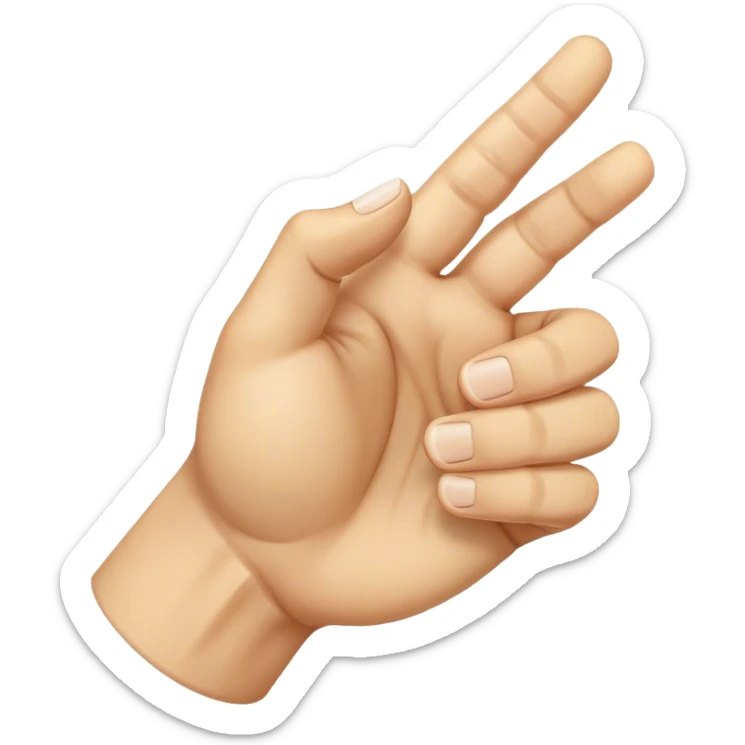 The hand is in a fist, with the fingers curled inward except for the index finger, which is extended straight upward. The thumb rests against the side of the fist. The palm is facing forward. sticker