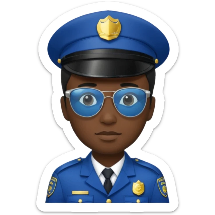 man police black dress with hair style and hats and sun glasses  sticker