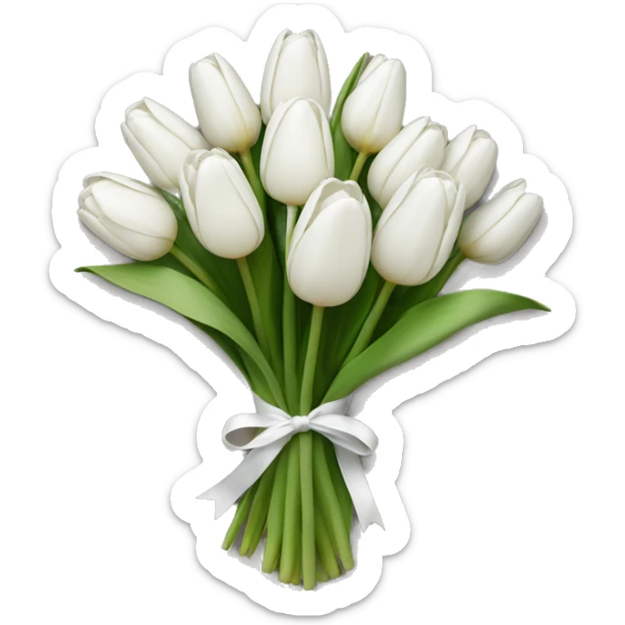 white tulip bouquet  sticker