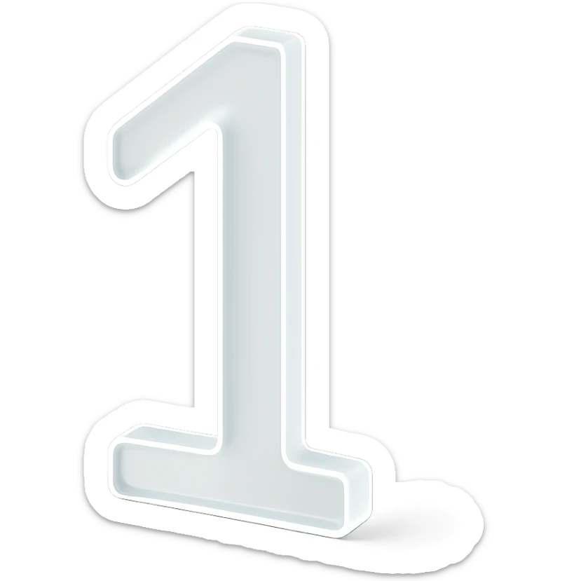 The number 1 in a thin font sticker