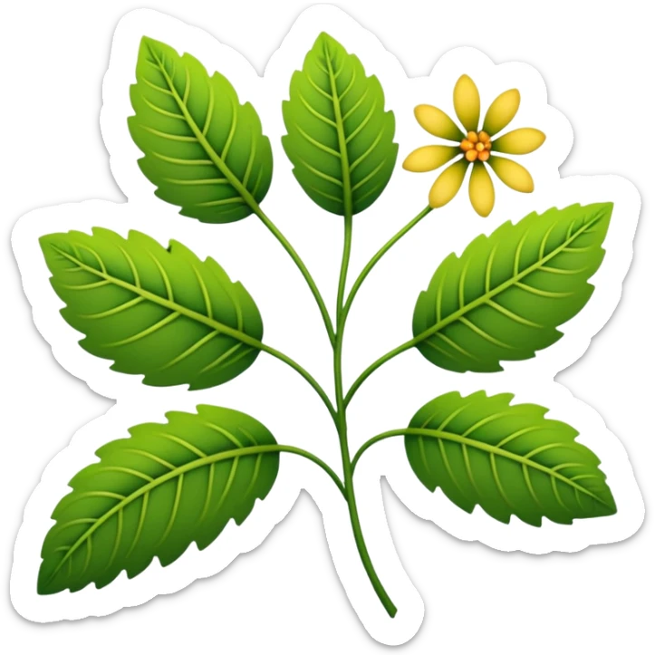 dull green leaves & dull colorful flowers filigree design, leaf shapes, flower shapes, nature shapes, toxic nature, toxic plants sticker